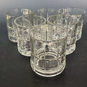 Vintage Anchor Hocking Manchester Rocks Glasses Set 6 Mixed Marks